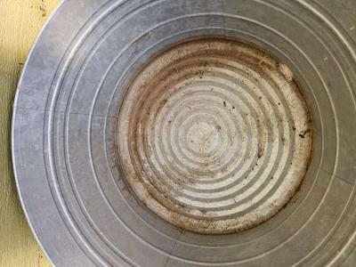 Large galvanized metal tub