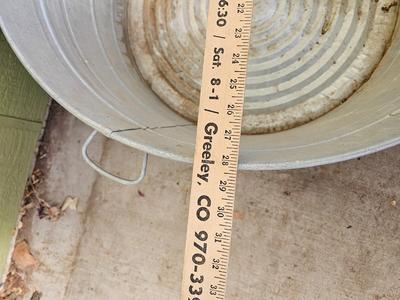 Large galvanized metal tub