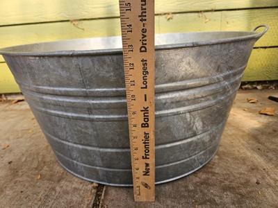 Large galvanized metal tub