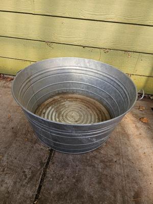 Large galvanized metal tub
