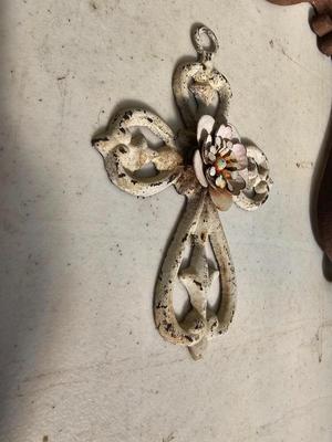 Large cast iron cross with several smaller crosses Yard or home