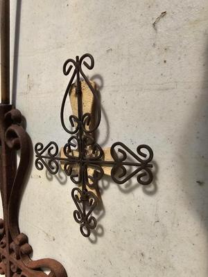 Large cast iron cross with several smaller crosses Yard or home