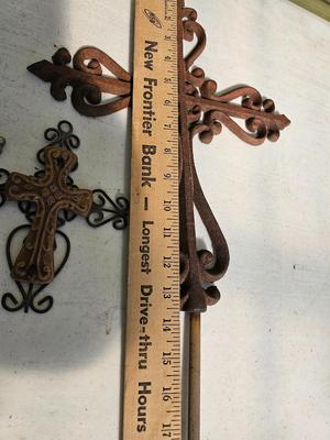 Large cast iron cross with several smaller crosses Yard or home