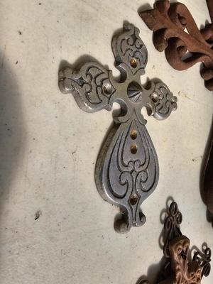 Large cast iron cross with several smaller crosses Yard or home