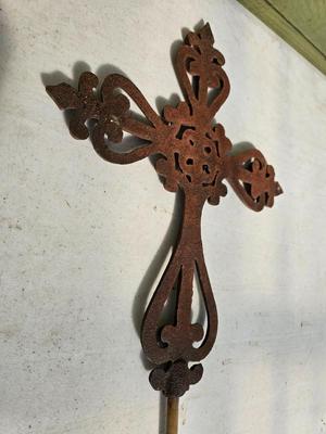 Large cast iron cross with several smaller crosses Yard or home