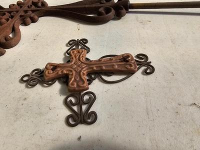 Large cast iron cross with several smaller crosses Yard or home