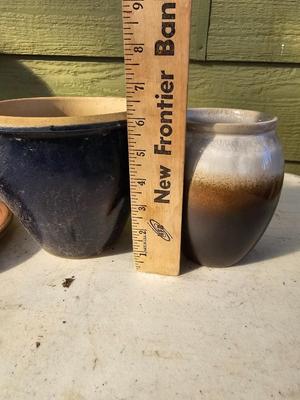 Five small ceramic plant pots - NICE POTS!