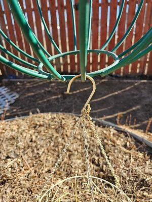 Four metal hanging pots