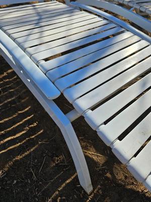 Two folding Chaise lounge chairs with adjustable backs