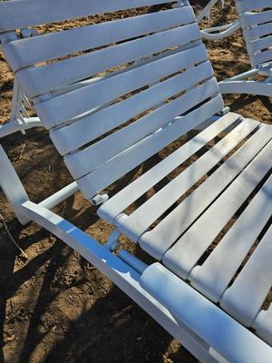 Two folding Chaise lounge chairs with adjustable backs