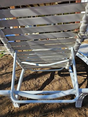 Two folding Chaise lounge chairs with adjustable backs