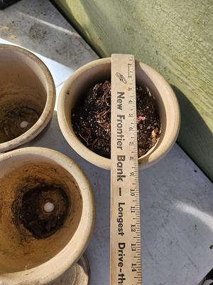 Three small French planters - plant pots - flowerpots ceramic