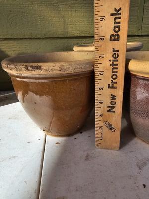 Three small French planters - plant pots - flowerpots ceramic
