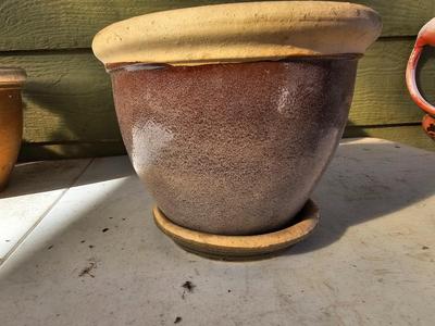 Three small French planters - plant pots - flowerpots ceramic