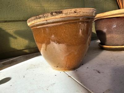Three small French planters - plant pots - flowerpots ceramic