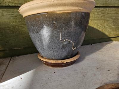 Three small French planters - plant pots - flowerpots ceramic
