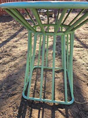 Nice antique blue metal end table / plant stand