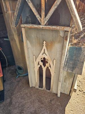 Grouping of Bird feeders and small wooden bird houses