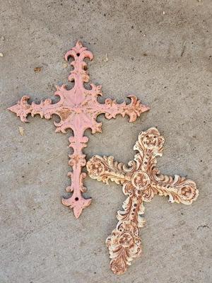 Two cast iron crosses
