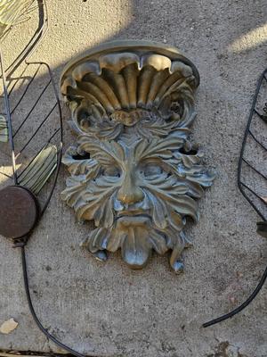 Two leaf like wall shelves with a old man - leaf man wall shelf