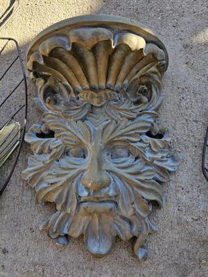 Two leaf like wall shelves with a old man - leaf man wall shelf