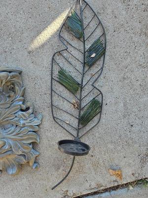 Two leaf like wall shelves with a old man - leaf man wall shelf