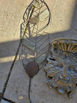 Two leaf like wall shelves with a old man - leaf man wall shelf