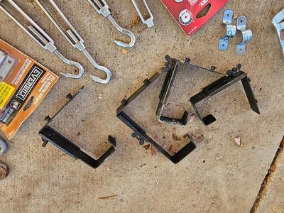 Brackets of all kinds - stakes - gate latch - and more