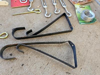 Brackets of all kinds - stakes - gate latch - and more