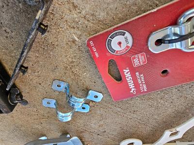 Brackets of all kinds - stakes - gate latch - and more