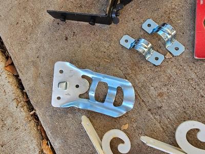 Brackets of all kinds - stakes - gate latch - and more