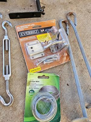 Brackets of all kinds - stakes - gate latch - and more