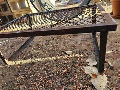 Metal wood holder rack and a metal folding fire grate