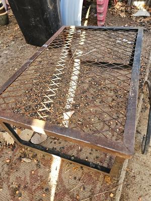 Metal wood holder rack and a metal folding fire grate
