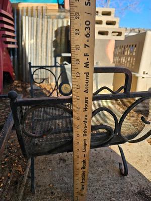Metal wood holder rack and a metal folding fire grate