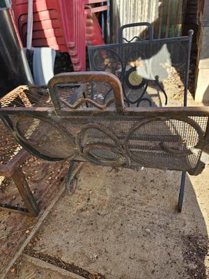 Metal wood holder rack and a metal folding fire grate