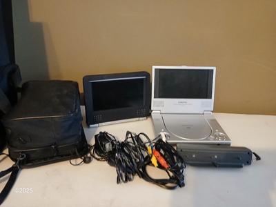 Audiovox 7" LCD Monitor & DVD Player D1708 with 2 screens - and a case