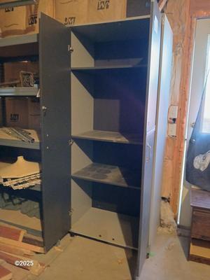 Coleman storage shelf with double doors - capability of locking