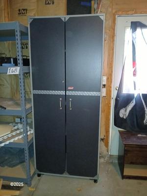 Coleman storage shelf with double doors - capability of locking