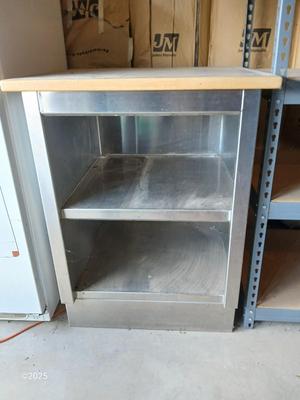 Chrome / Stainless work / prep / storage bench