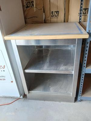 Chrome / Stainless work / prep / storage bench