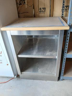 Chrome / Stainless work / prep / storage bench