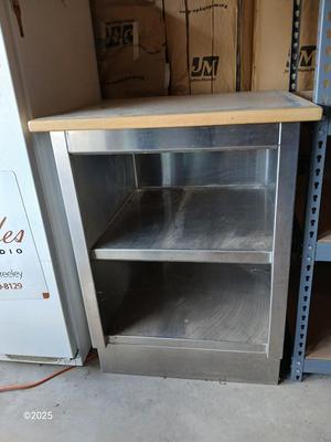 Chrome / Stainless work / prep / storage bench