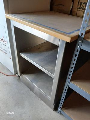 Chrome / Stainless work / prep / storage bench