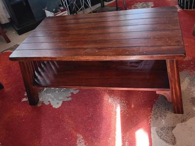 Wood coffee table