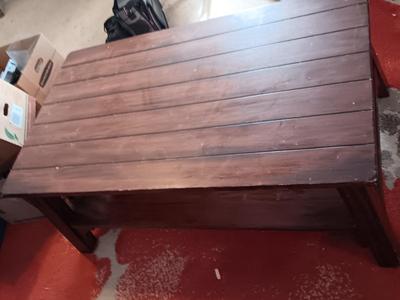Wood coffee table