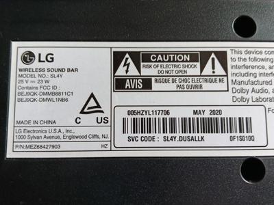 LG WIRELESS Soundbar with remote and Subwoofer