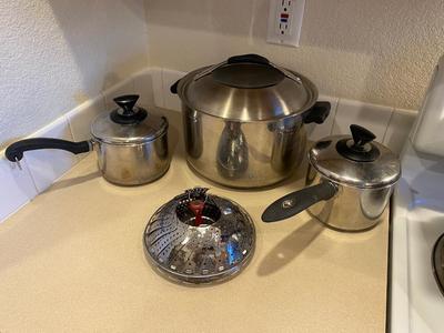DUTCH OVEN, SAUCE PANS AND STEAMER BASKET