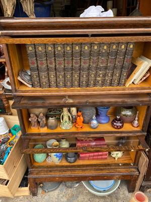 Antique Oak Three Stack Barrister Bookcase