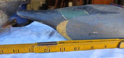 2 Vintage Decoys One Rubber and one plastic Ducks #5, one is marker Herters INC Waseca Minn
